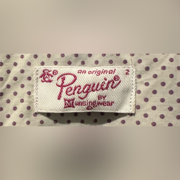 Original Penguin Long Sleeve Contrasting Pattern Belted Button Front Shirt Dress - Picture 4 of 6